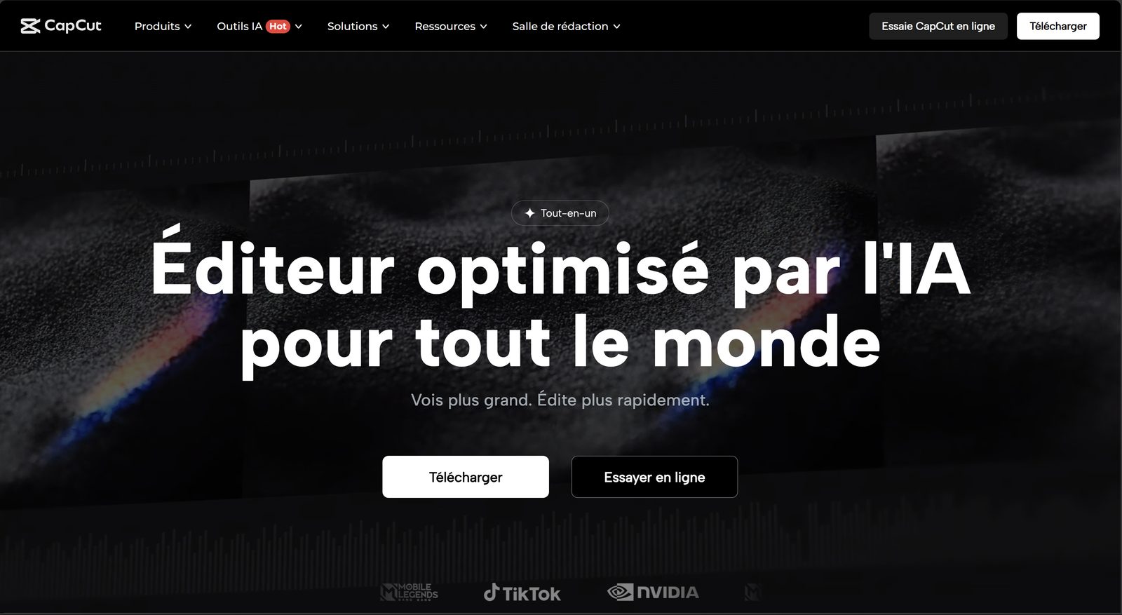 CapCut Studio-Interface mit Fokus auf Captions-Workflow