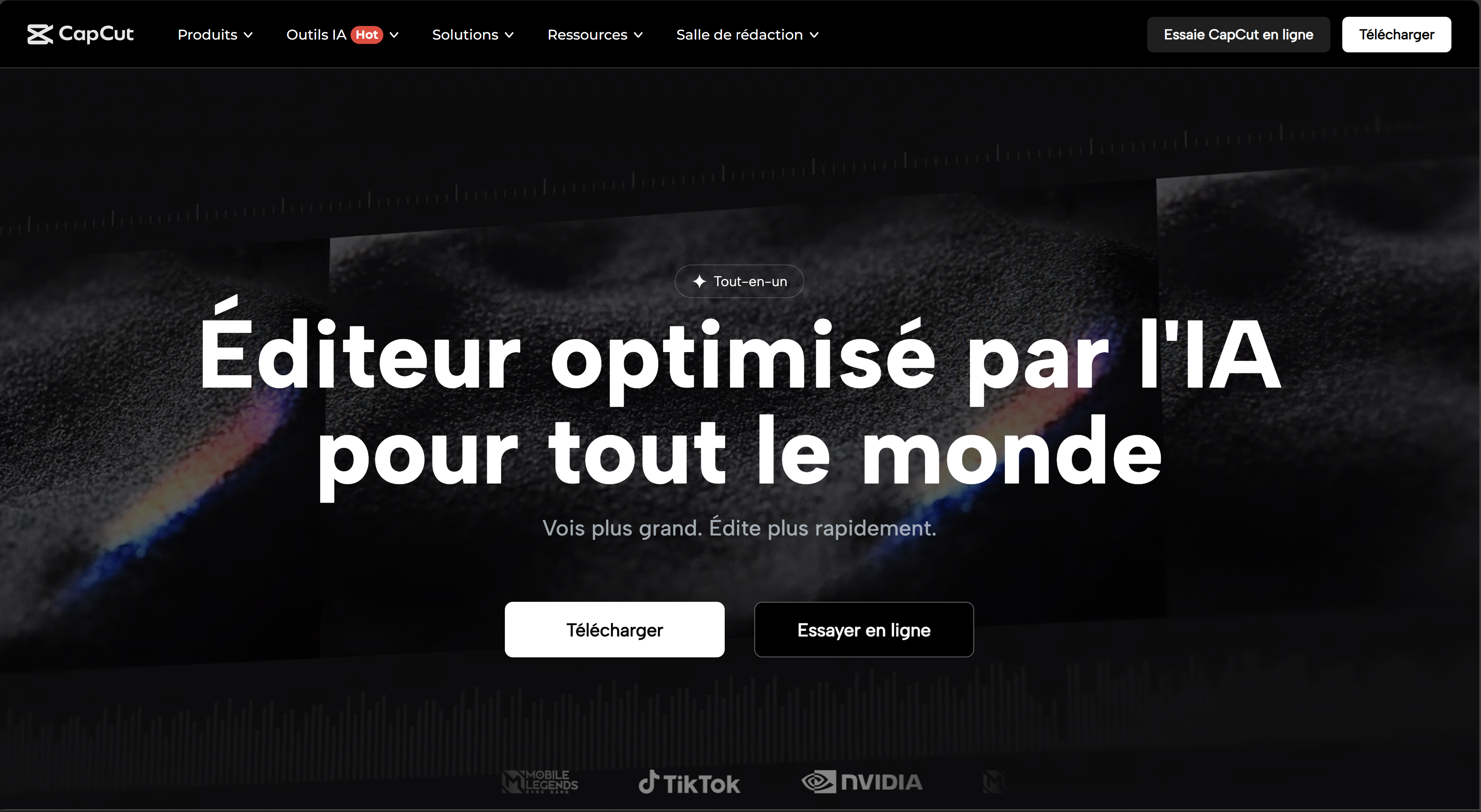 CapCut studio interface focusing on captions workflow